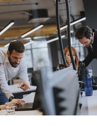 People working on computer