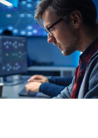 Man working on computer
