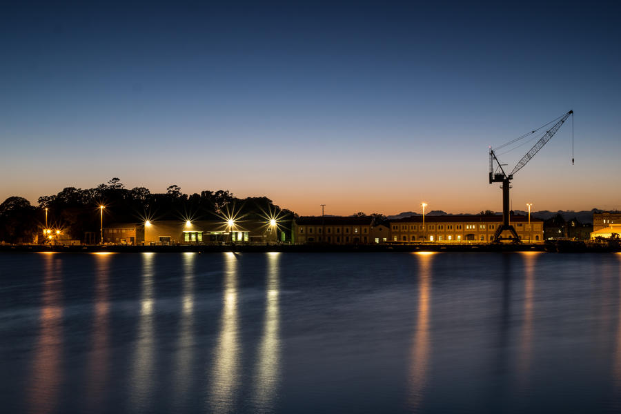 Sydney's Garden Island Naval Base at dawn